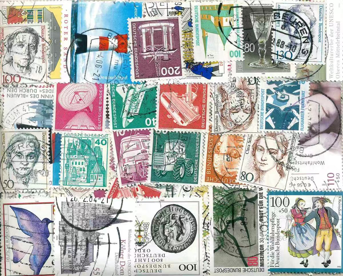 Collectible Vintage Postage Stamps - طوابع ألمانية مختلطة، مجموعة من 50