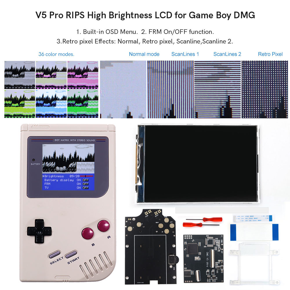Vintage Game Collection - شاشة LCD من HISPEEDIDO لجهاز GB