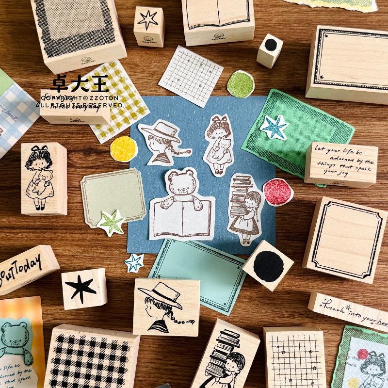 ختم خشبي بتصميم قبعة دب فتاة ج - مراجعة Vintage Collectible Stamps وسعره