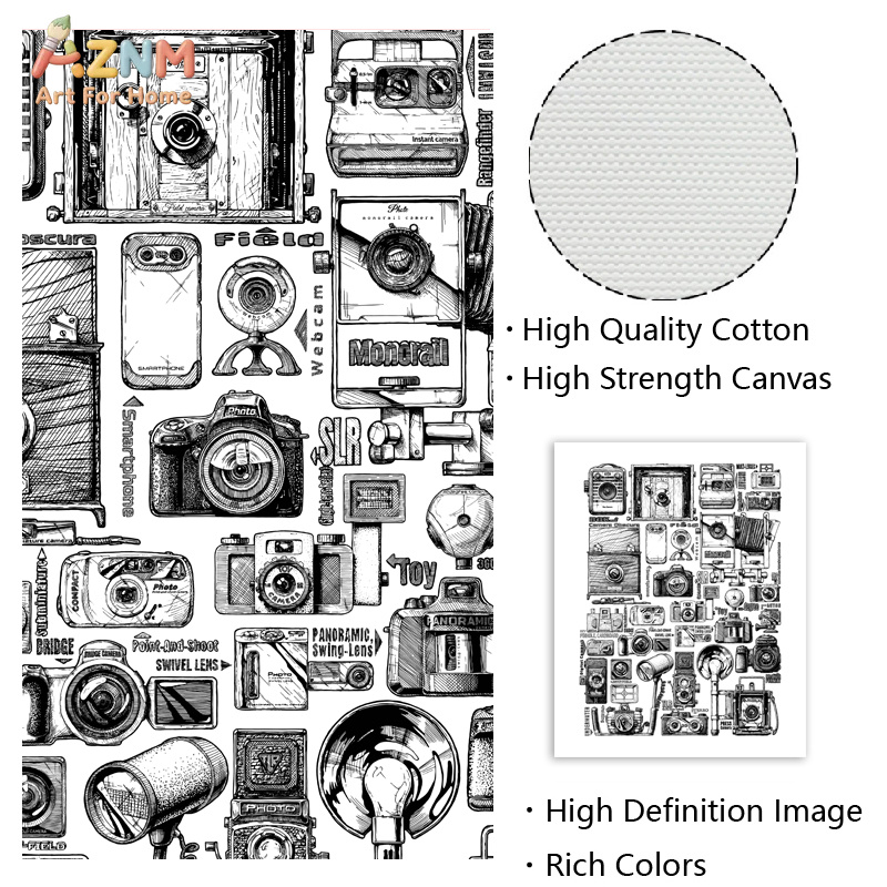 لوحة فنية قماشية من مجموعة AZN - مراجعة Collectible Vintage Cameras وسعره