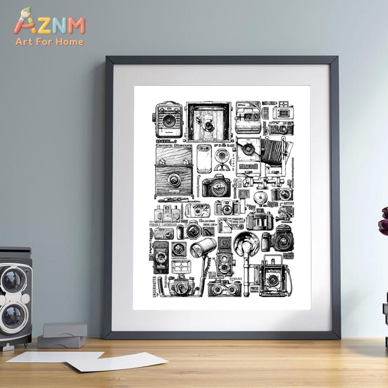 لوحة فنية قماشية من مجموعة AZN - مراجعة Collectible Vintage Cameras وسعره