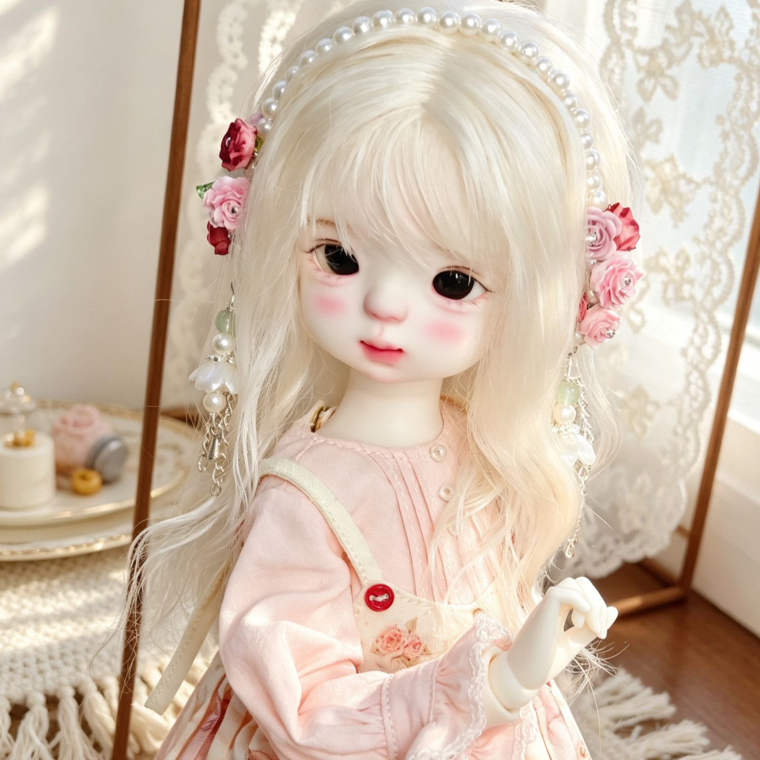 عصابة رأس مصنوعة يدويًا بزهور  - مراجعة Vintage Collectible And Vintage Dolls وسعره